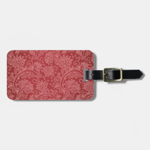 Etiqueta De Bagagem Paisley Vermelho Damasco Designer Floral Vintage C