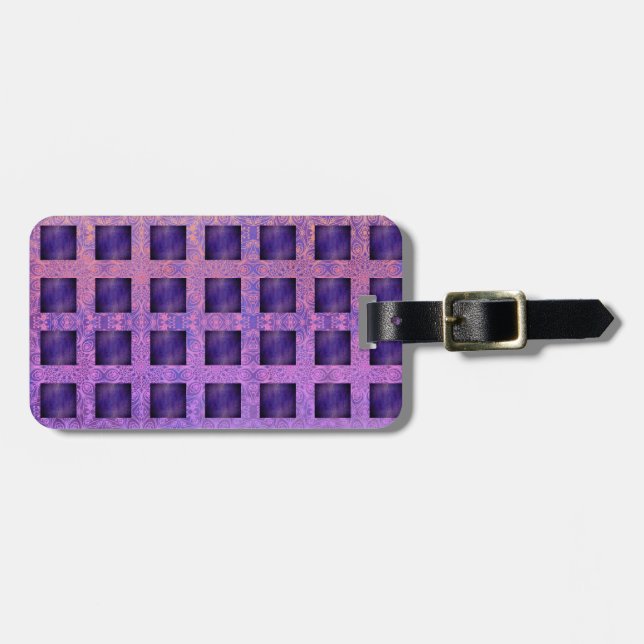 Etiqueta De Bagagem Paixão Roxa Boho Lattice (Frente Horizontal)