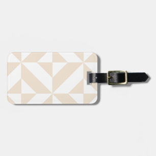 Etiqueta De Bagagem Pale Beige Geométrico Deco Cube Padrão