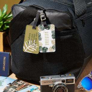 Etiqueta De Bagagem Palm Getaway Tropical Beach