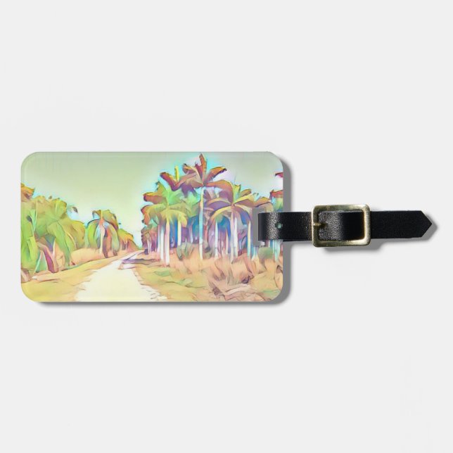 Etiqueta De Bagagem Palm Road pintado (Frente Horizontal)