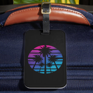 Etiqueta De Bagagem Palmeira Havaiana Praia Férias de Verão
