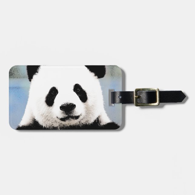 Etiqueta De Bagagem Panda (Frente Horizontal)