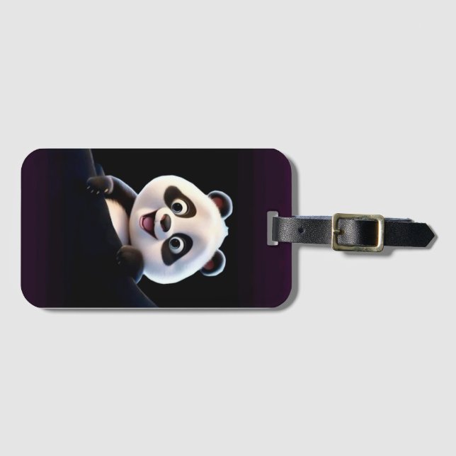 Etiqueta De Bagagem Panda Felizinho (Frente Horizontal)