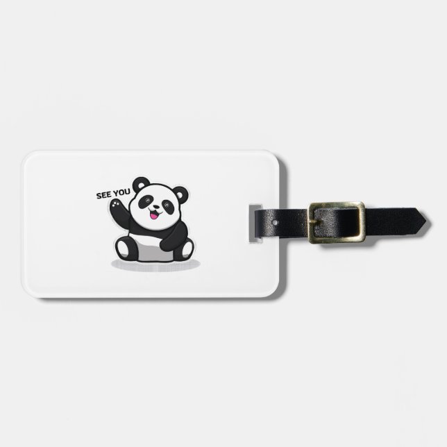 Etiqueta De Bagagem panda pequeno fofo (Frente Horizontal)