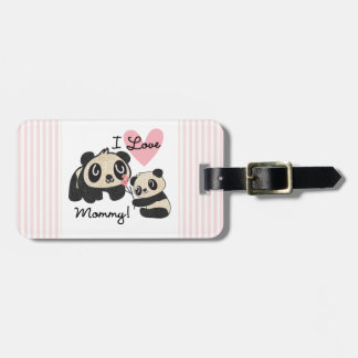 Etiqueta De Bagagem Pandas eu amo mamães