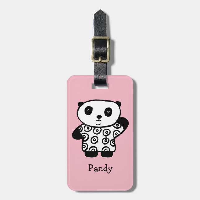Etiqueta De Bagagem Pandy o Panda Personalizado (Frente Vertical)