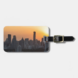 Etiqueta De Bagagem Pankok skyline sunset panorama geral