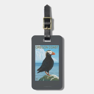Etiqueta De Bagagem Papagaio-do-mar adornado costa de Oregon