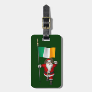 Etiqueta De Bagagem Papai Noel Com Alferes Da Irlanda