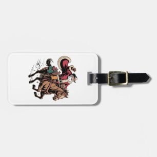 Etiqueta De Bagagem Papai Noel Cowboy Montado a Cavalo Natal 