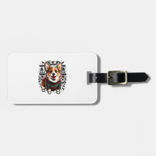 Etiqueta De Bagagem Papais noeis de Xmas Welsh Corgi no Natal Welsh Co