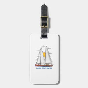 Etiqueta De Bagagem Papais noeis Rosa Beach Coastal Sailer Náutico