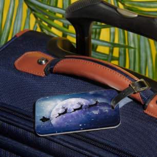 Etiqueta De Bagagem Papais noeis Sleigh Fantasy Galaxy Night Sky