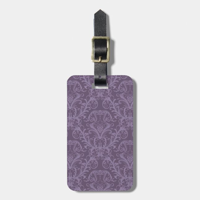 Etiqueta De Bagagem Papel de parede floral roxo 2 (Frente Vertical)