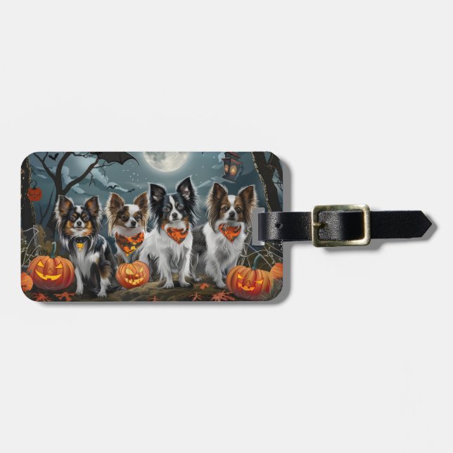 Etiqueta De Bagagem Papillon Halloween Spooky (Frente Horizontal)