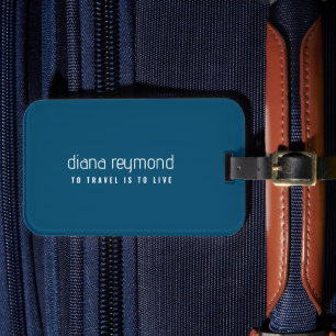 Etiqueta De Bagagem 'Para a Viagem é para viver' simples minimalista