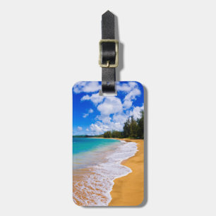 Etiqueta De Bagagem Paraíso de praia tropical, Havaí
