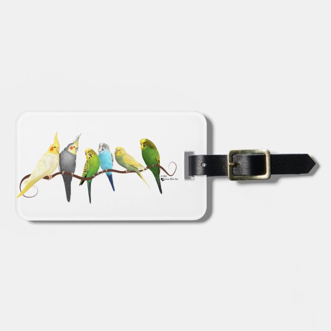 Etiqueta De Bagagem Parakeets & Cockatiels! (Frente Horizontal)