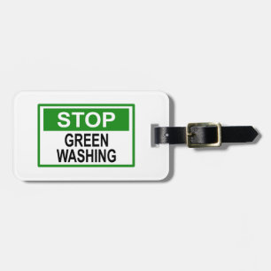 Etiqueta De Bagagem Parar Sinal de Lavagem em Verde