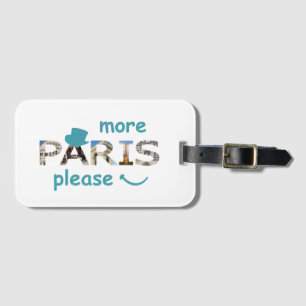 Etiqueta De Bagagem Paris atrai mais Paris, por favor, brilho azul