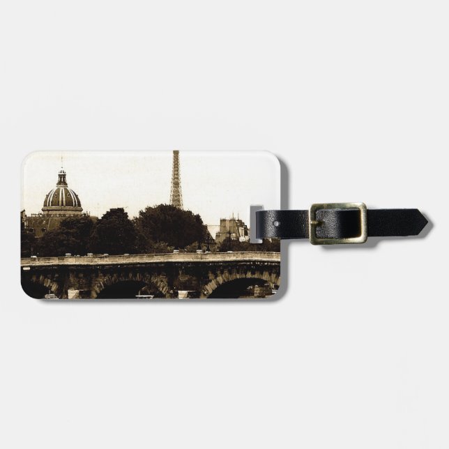 Etiqueta De Bagagem Paris no quadrado (Frente Horizontal)
