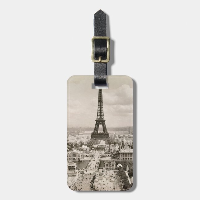 Etiqueta De Bagagem Paris: Torre Eiffel, 1900 (Frente Vertical)