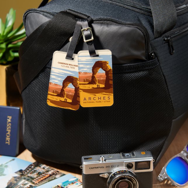 Etiqueta De Bagagem Parque Nacional Arches | Utah (Frente e verso)