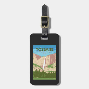 Etiqueta De Bagagem Parque Nacional Yosemite California Waterfall