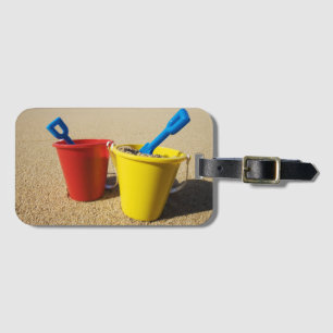 Etiqueta De Bagagem Pás e baldes no Sandy Beach