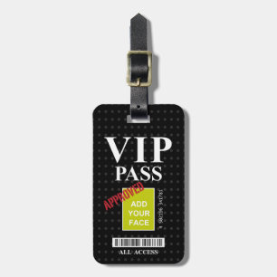 Etiqueta De Bagagem Passagem customizável preto e branco do VIP do