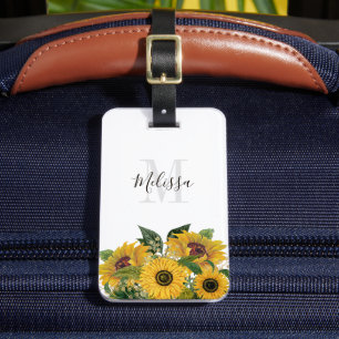 Etiqueta De Bagagem Passaporte de Flor Floral Monogramas