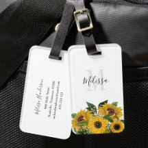 Passaporte de Girassóis Florais Monogramados
