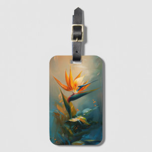 Etiqueta De Bagagem Pássaro da Pintura do Óleo de Paraíso