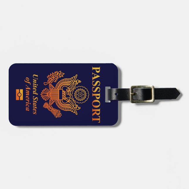 ETIQUETA DE BAGAGEM PASSPORT(USA) (Frente Horizontal)
