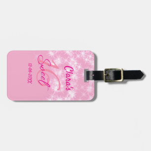 Etiqueta De Bagagem Pastel baby pink doce de 16 anos adicione nome da