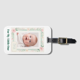 Etiqueta De Bagagem Pastel Watercolor Floral Empty Photo Frame