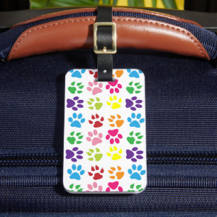 Etiqueta De Bagagem Patas Coloridas, Patas-Cães, Patas-Gatos