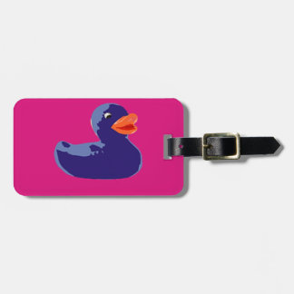 Etiqueta De Bagagem Pato cor-de-rosa azul Ducky de borracha do pop art