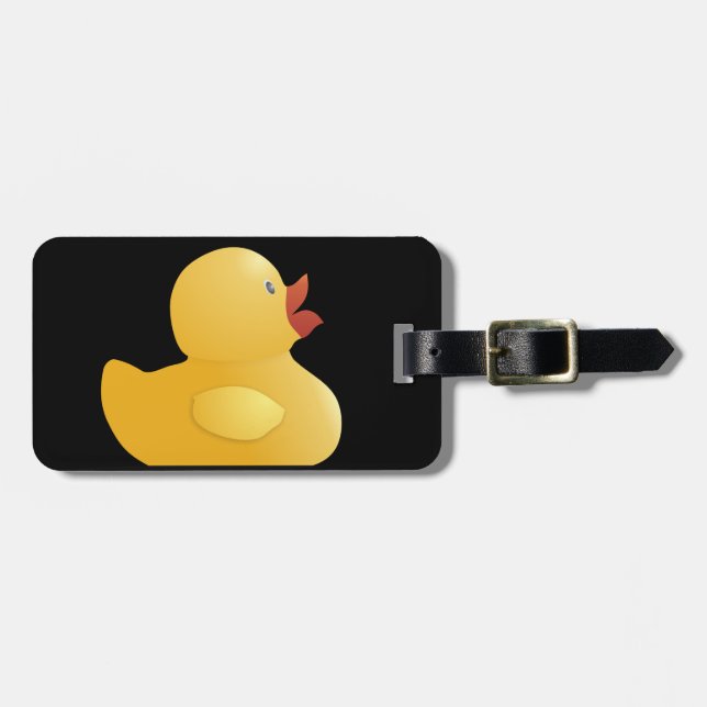 Etiqueta De Bagagem Pato de Borracha Amarelo (Frente Horizontal)