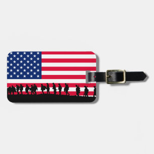 Etiqueta De Bagagem Patriot USA Soldiers flag motif