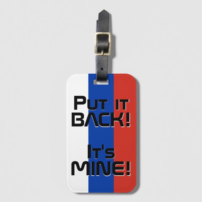 Etiqueta De Bagagem Patriota Funerário da Bandeira Nacional Russa (Frente Vertical)