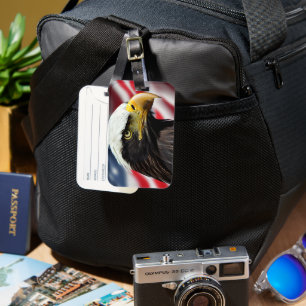 Etiqueta De Bagagem Patriótico/Águia/Americano/EUA