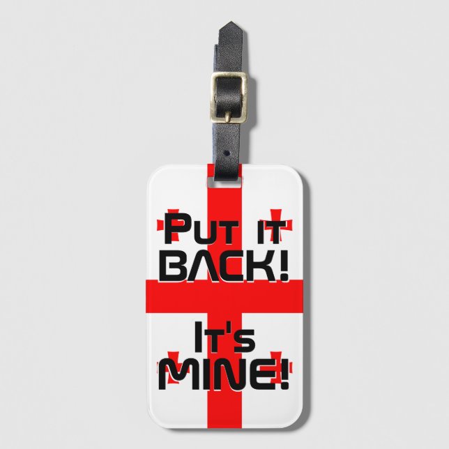 Etiqueta De Bagagem Patriótico da Bandeira Nacional da Geórgia (Frente Vertical)