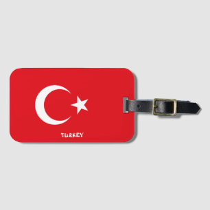 Etiqueta De Bagagem Patriótico de Bandeira Nacional da Turquia