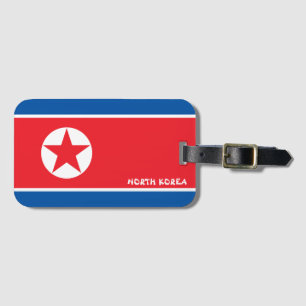 Etiqueta De Bagagem Patriótico Nacional do Bandeira da Coreia do Norte
