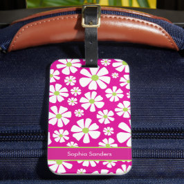 Etiqueta De Bagagem Patron de Flores Blancas Primaveral