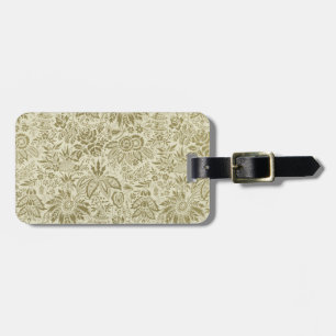 Etiqueta De Bagagem Patterno Floral Verde Sage - Damasco Antiquado