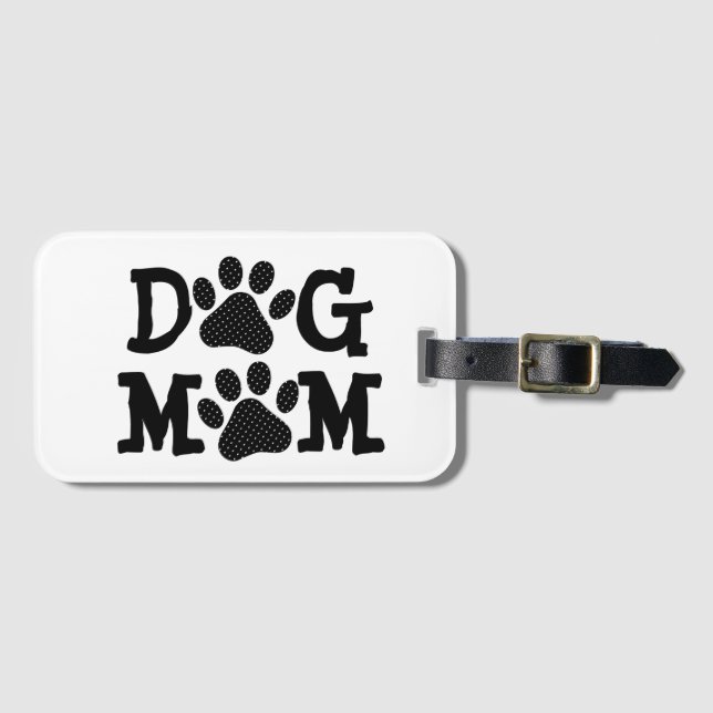 Etiqueta De Bagagem Pawprint MOM bolinhas DOG (Frente Horizontal)