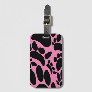 Etiqueta De Bagagem Pawprint Pink abstrato